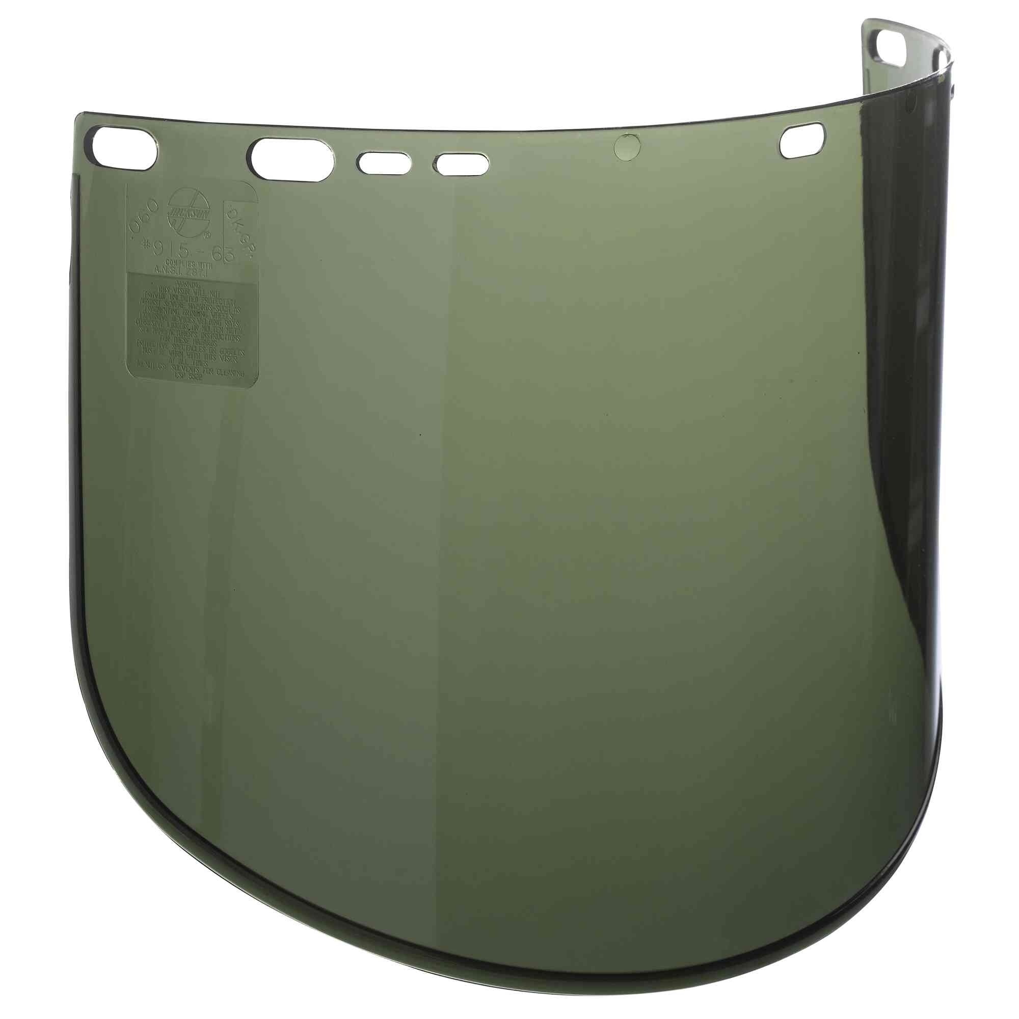 Jackson Safety® - Replacement Windows for F40 Propionate Face Shields - Dark Green - 9" x 15.5" x .060" - G Shaped - Unbound - Model # 29086